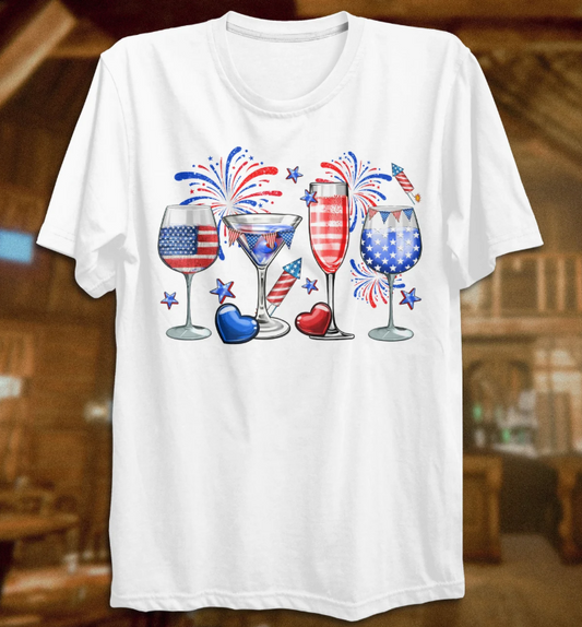 Patriotic Wine Glasses 08267