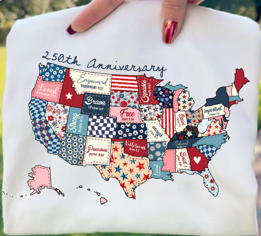 Patchwork USA Map 250 Years 08304