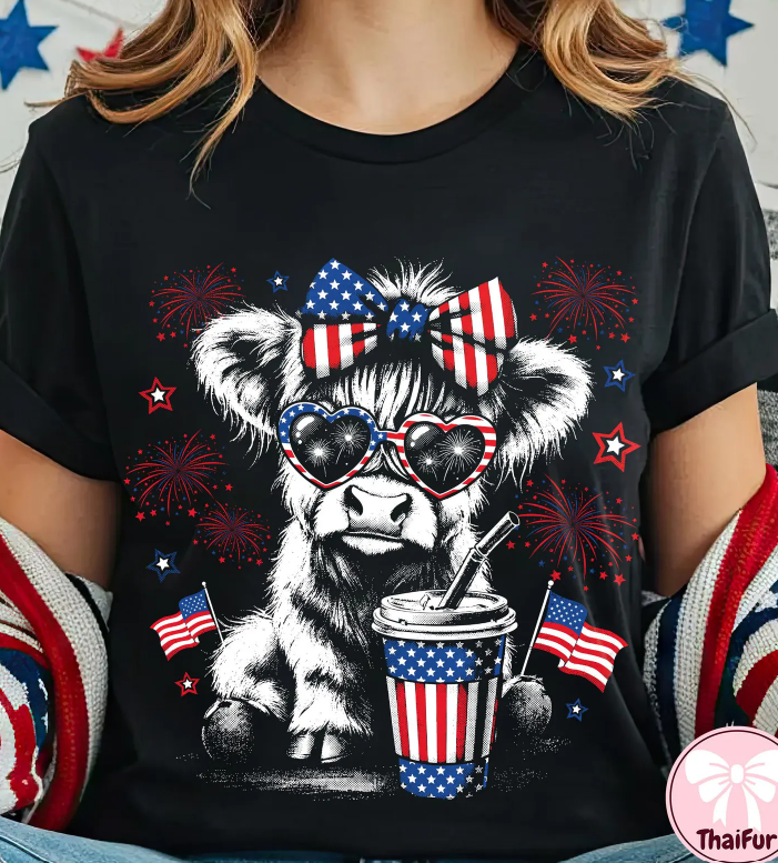 Halftone Patriotic Cow 08495