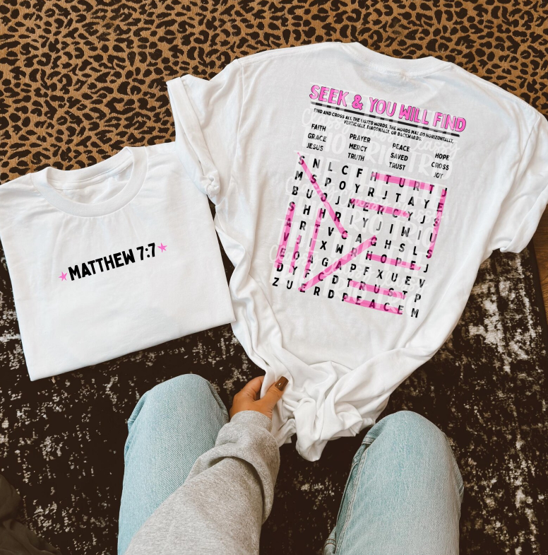 Seek and You Will Find Jesus Pink and Black 08574