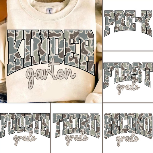 Camo Grade Levels (Choose Yours) 08831