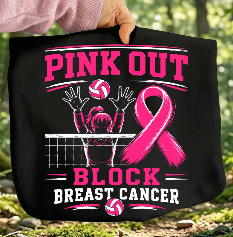 Pink Out Volleyball Block Out Breast Cancer 09137