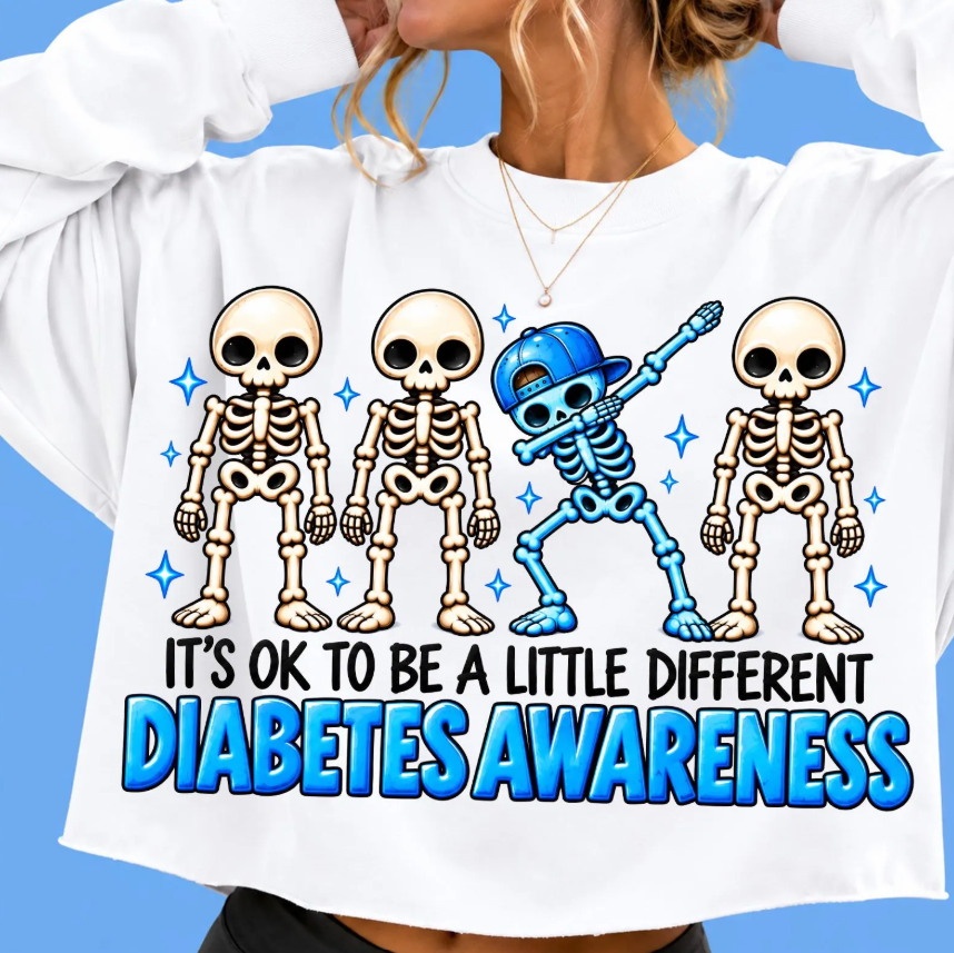 It's Okay to Be a Little Different Diabetes Awareness Skeleton 09515