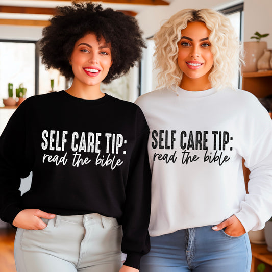 Self Care Tip: Read The Bible WHITE Font 04918