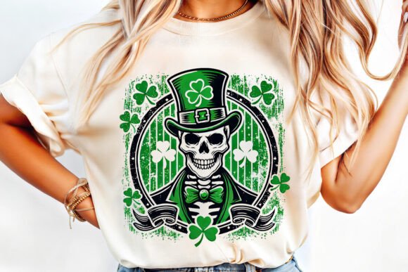St. Patrick's Day Skeleton Skull 07389