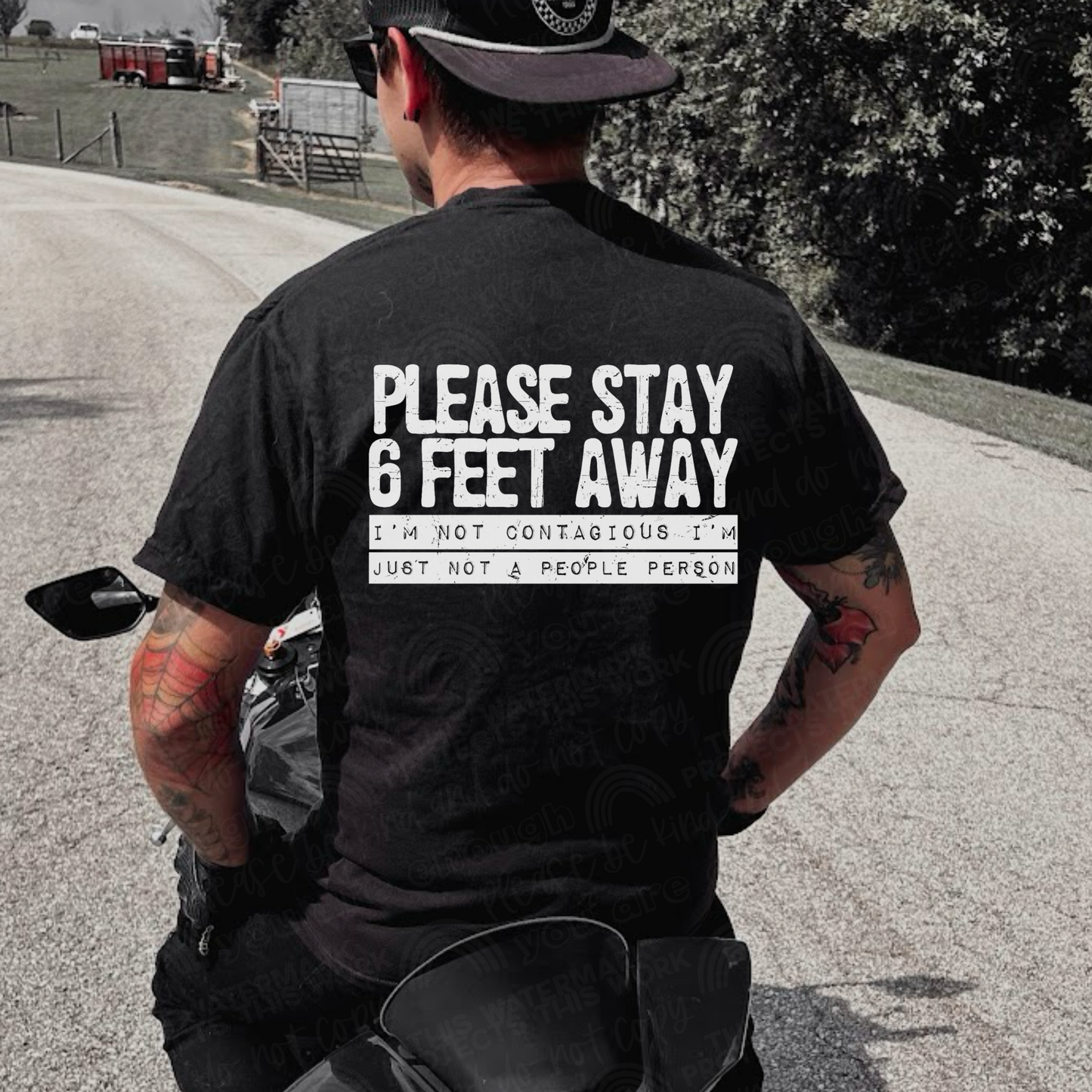 Please Stay 6 Feet Away White 00551