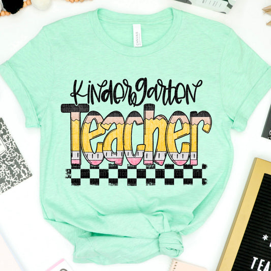 Kindergarten Teacher Pencil Checkered 05018