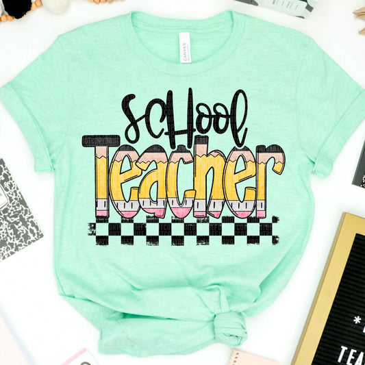 School Teacher Pencil Checkered 05021