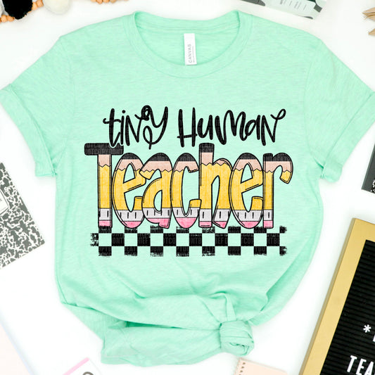 Tiny Human Teacher Pencil Checkered 05022
