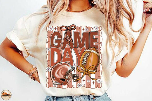Football Game Day Coquette Stripes 01118