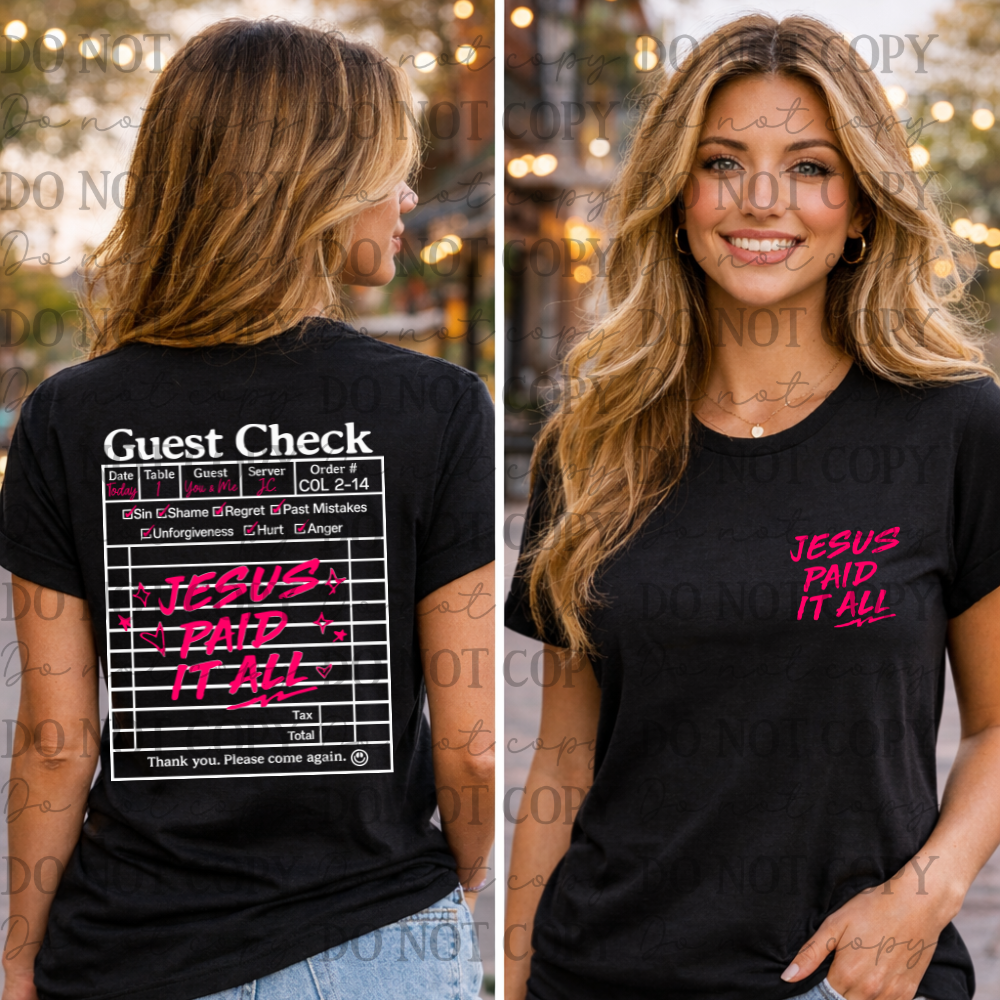 Jesus Paid It All Guest Check (Pocket Included) 08043