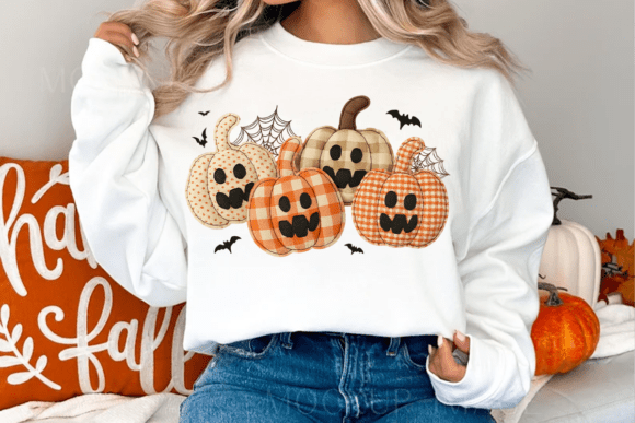 Vintage Patchwork Pumpkins Group 00623