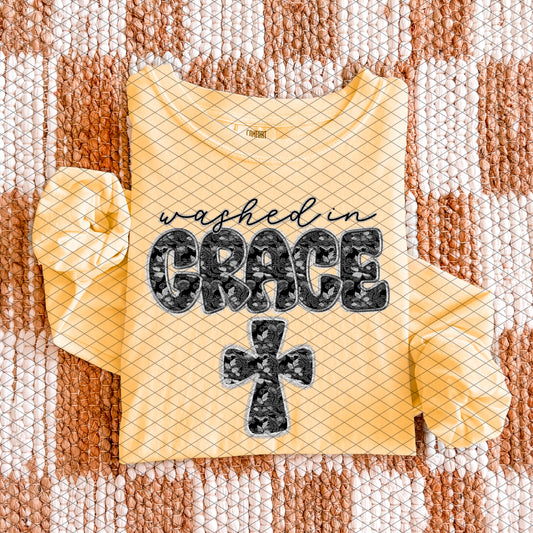 Washed in Grace Lace with Cross 00095