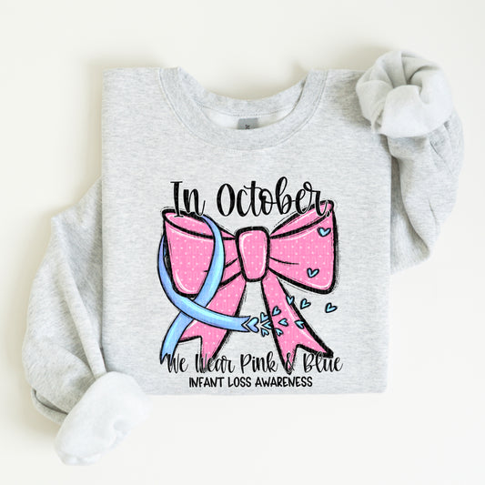 In October We Wear Pink and Blue Coquette Infant Loss 04791