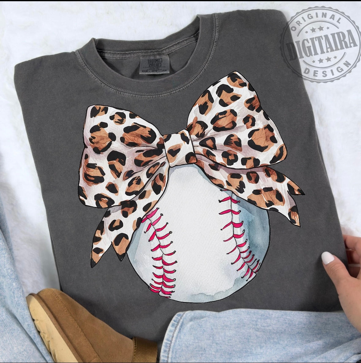 Leopard Bow Coquette Baseball 07401