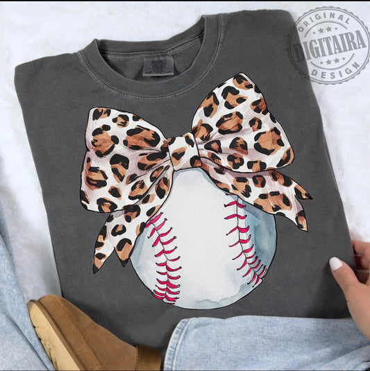 Leopard Bow Coquette Baseball 07401