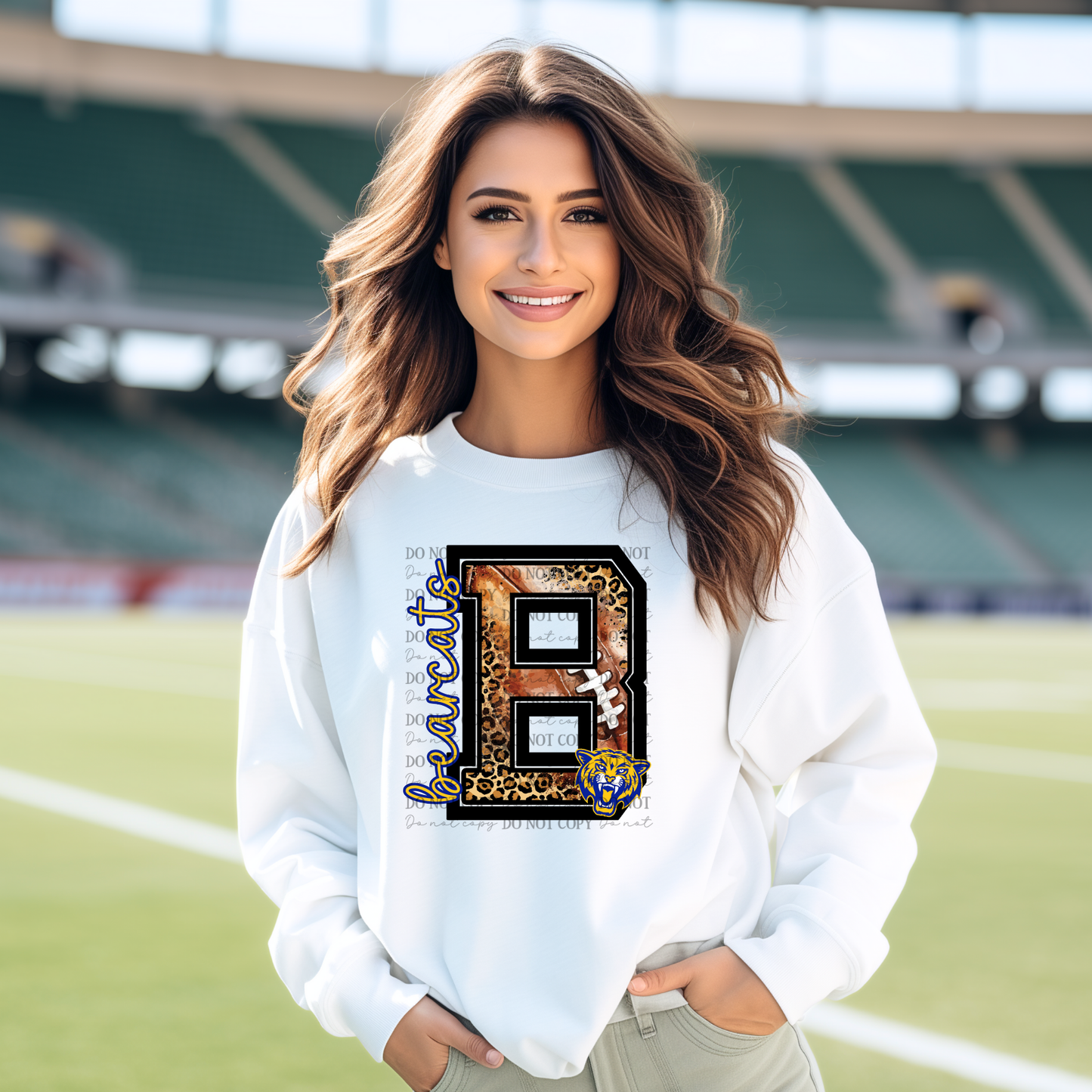 Custom Leopard Football Letter Mascot 01146