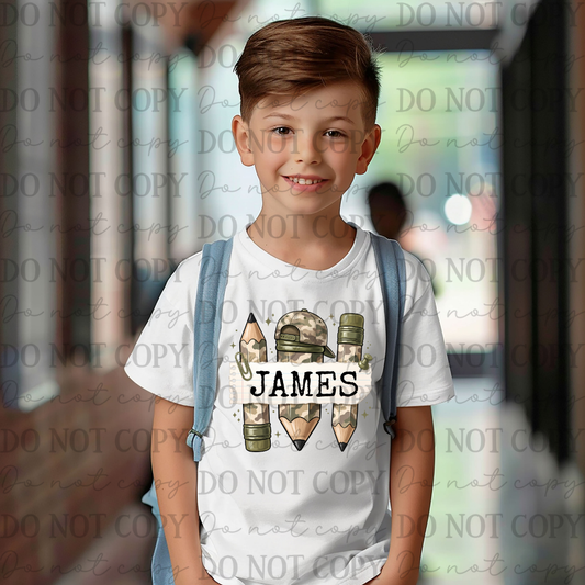 Camo Back to School Custom Name 08787