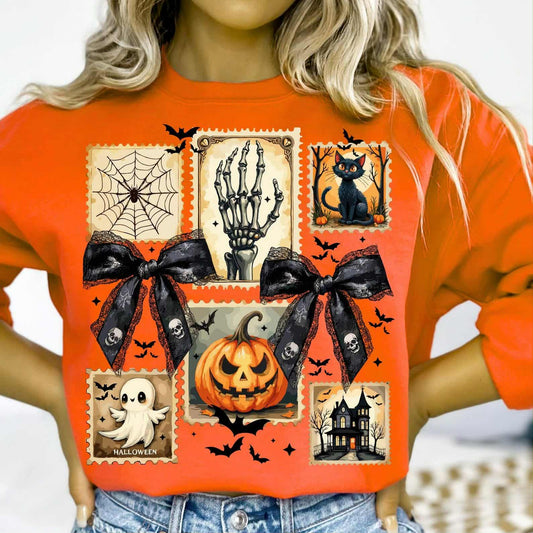 Spooky Halloween Stamps Coquette Collage 00380