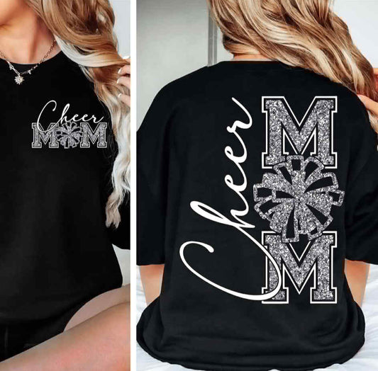 Faux Silver Glitter Cheer Mom (Pocket INCLUDED) 00364