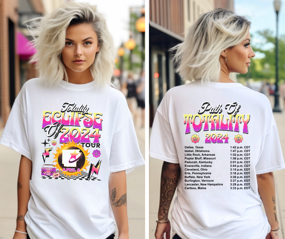 Totality Eclipse of 2024 Tour Pink (FRONT ONLY) DTF Transfer 05340