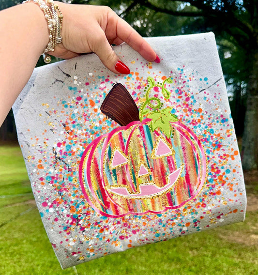 Preppy Jack-o-Lantern Pumpkin Splatter 00601