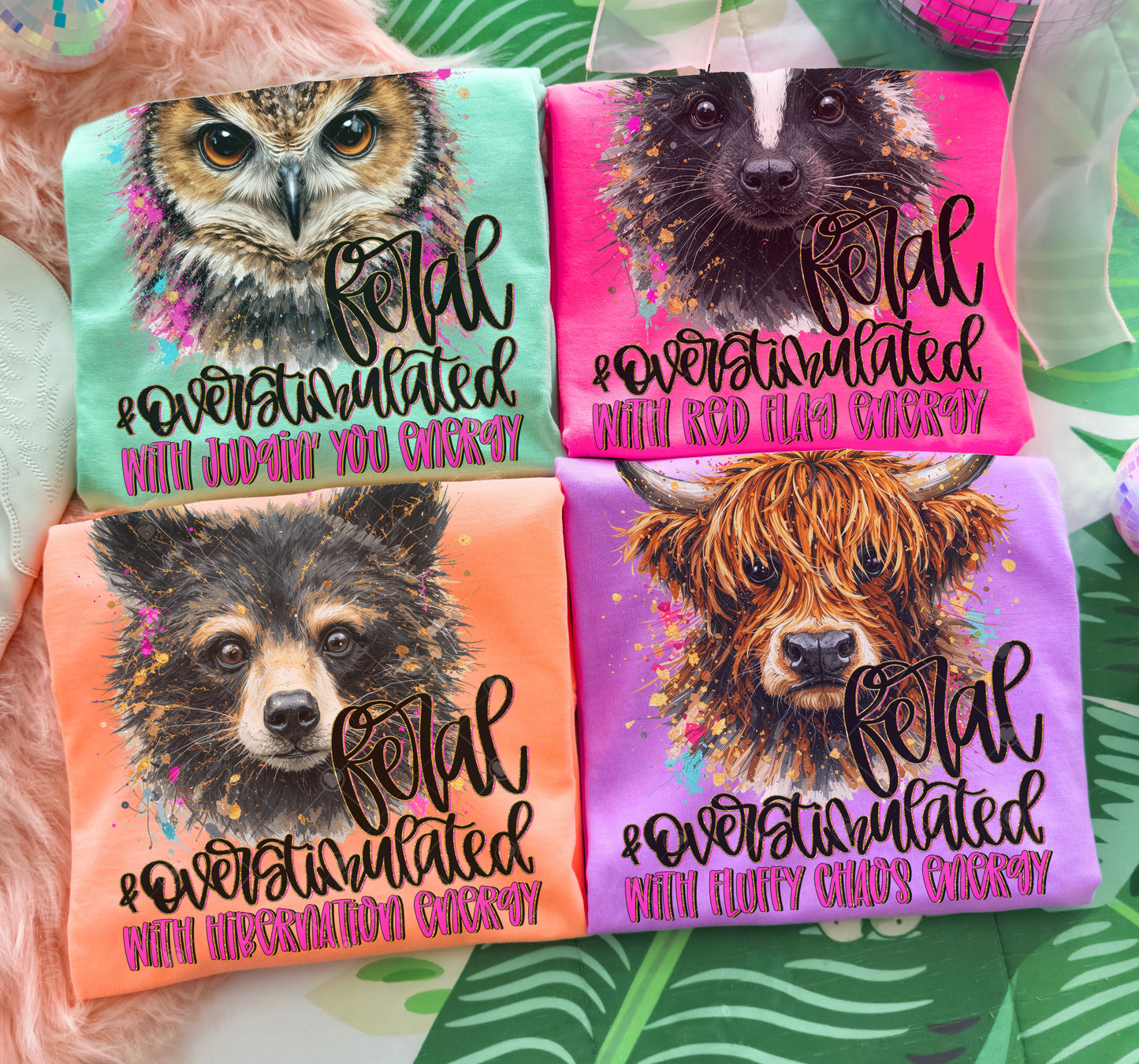 Feral and Overstimulated Animals + Sayings (Choose Yours) 07801