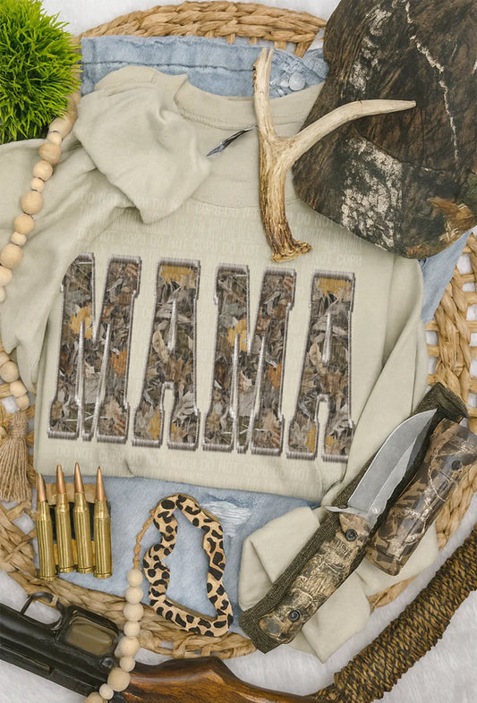 Faux Embroidery Camo Mama 07859