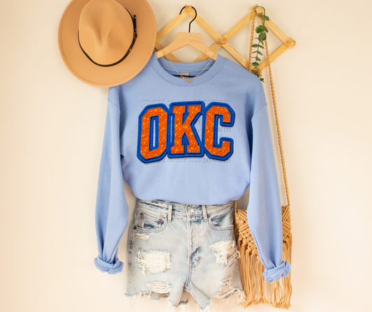 Faux Embroidery OKC Thunder Basketball 07646