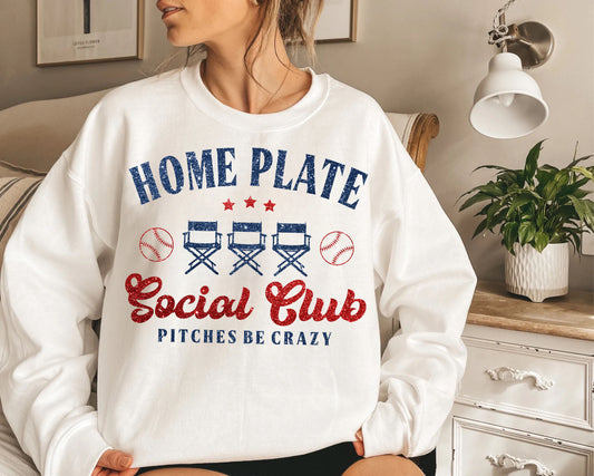 Faux Baseball Home Plate Social Club DTF Transfer 05295