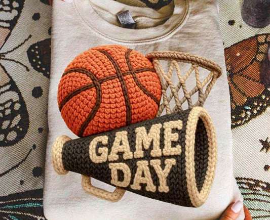 Faux Yarn Basketball Game Day Megaphone 00093