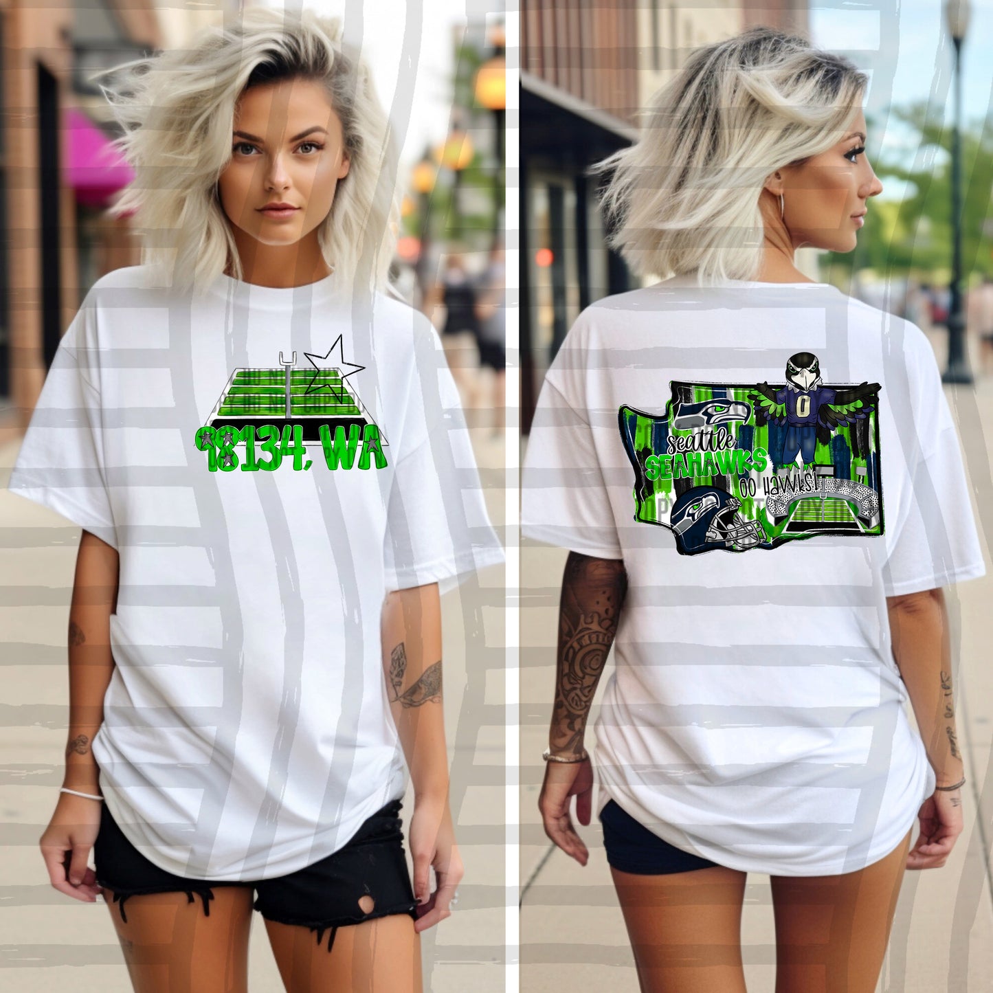 Pro Football Team Brushstroke States (BACK ONLY) (Choose Yours) 01154