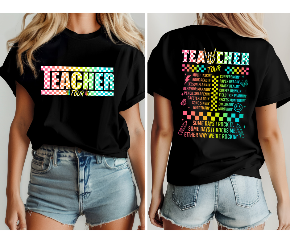 Bright Checkered Teacher Tour BUNDLE 04799