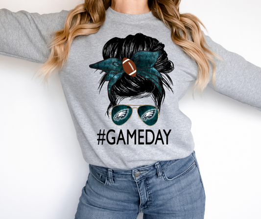 Philadelphia Eagles Messy Bun DTF Transfer 06412