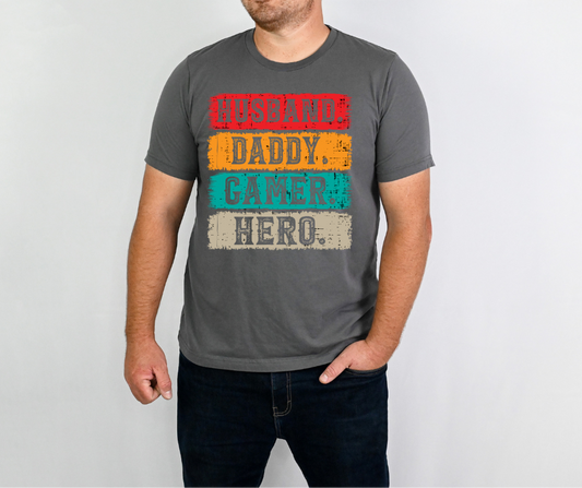 Husband Daddy Gamer Hero DTF Transfer 06258