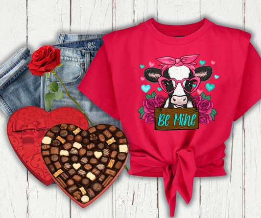 Be Mine Cow Valentine DTF Transfer 06447