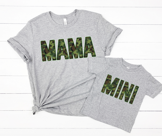 Mama Mini Green Camo DTF Transfer 06294