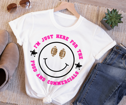 I'm Just Here for the Food and Commercials PINK DTF Transfer 06389