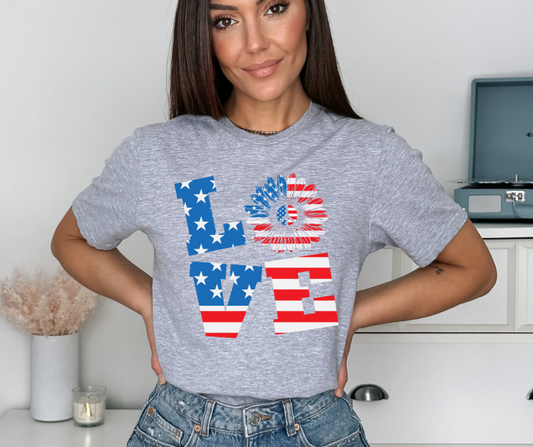USA Love Sunflower Peace DTF Transfer 06230