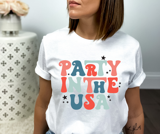 Party in the USA Retro DTF Transfer