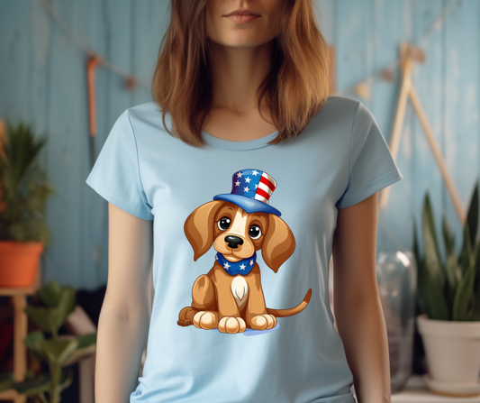 Patriotic Brown Dog DTF Transfer 06241