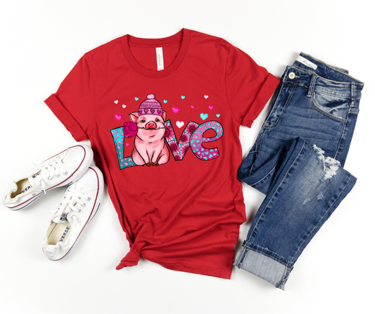 Pig Love Valentine DTF Transfer 06446