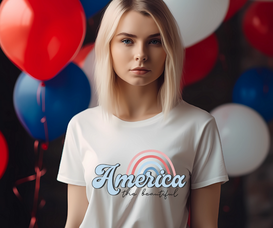 America the Beautiful Rainbow DTF Transfer 06251