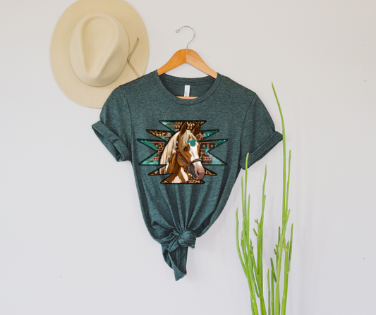 Western Aztec Horse DTF Transfer 06283