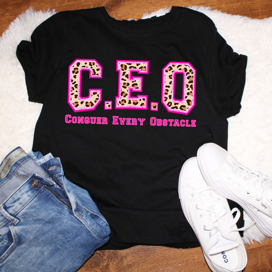 Pink CEO Conquer Every Obstacle DTF Transfer 06309