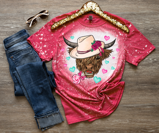 Highland Cow Valentine DTF Transfer 06448