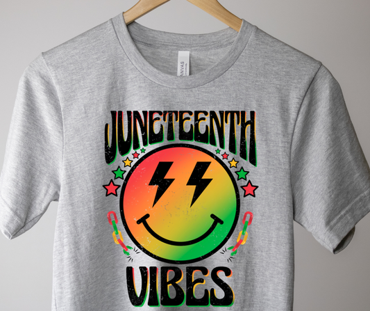 Juneteenth Vibes Smiley DTF Transfer 06218