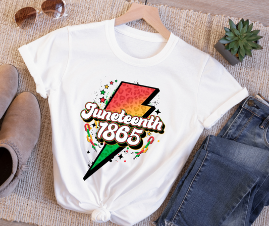 Juneteenth Lightning Bolt DTF Transfer 06223