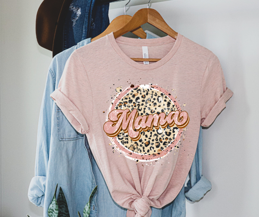 Distressed Leopard Mama Circle DTF Transfer 06285