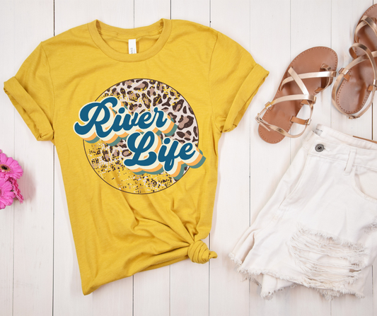 River Life Leopard Circle DTF Transfer 06281
